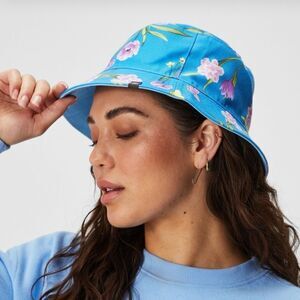 Fabletics Reversible Floral Blue Bucket Hat NWT OS